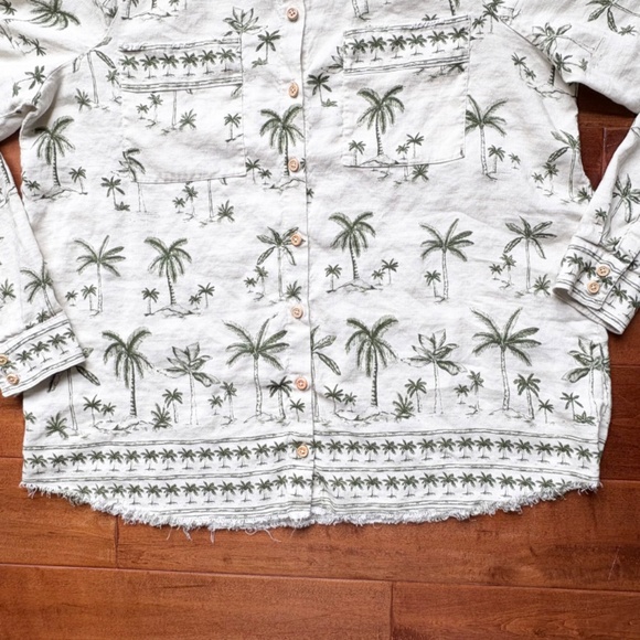 SHOW ME YOUR MUMU Marcella Top Ocean Drive Palms Raw Hem - Picture 8 of 14